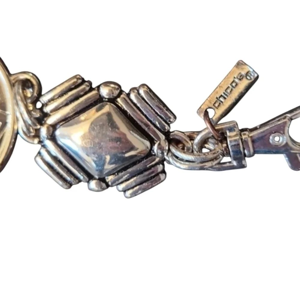 Chico's Silver Chain Belt with Intricate Detailing